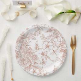 Toile-De-Jouy Vintage Frans Huwelijkspatroon Papieren Bordje