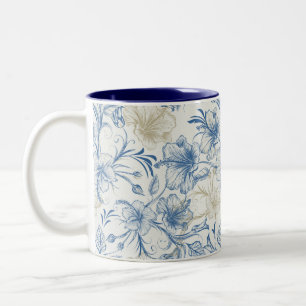 Toile-De-Jouy Vintage Frans Huwelijkspatroon Tweekleurige Koffiemok