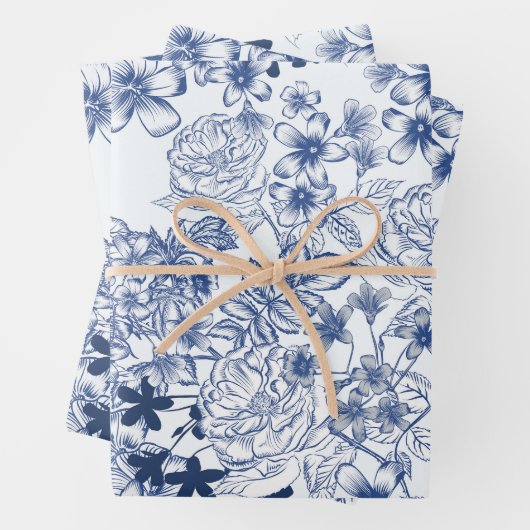 Toile-De-Jouy Vintage French Pattern Inpakpapier Vel (In situ)