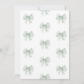 Toile de Jouy Vrijgezellenfeest Sage French Bow Kaart (Achterkant)