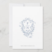 Toile de Jouy Wedding Save the Date Dusty Blue (Achterkant)