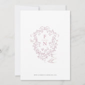 Toile de Jouy Wedding Save the Date Dusty Pink (Achterkant)