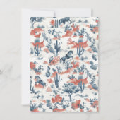 Toile de jouy Western Cowboy Wedding Kaart (Achterkant)