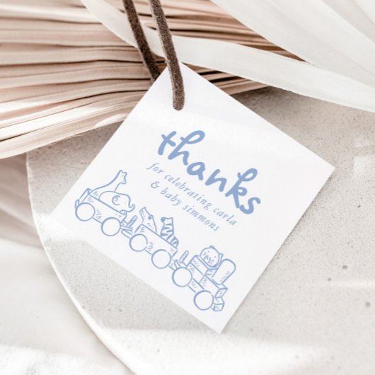 Toile de Jouy Whimsical Blue Baby shower Bedankjes Labels