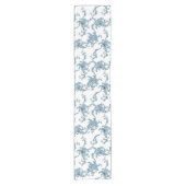 Toile de Joy. Floral. Blauw. Korte Tafelloper (Voorkant)
