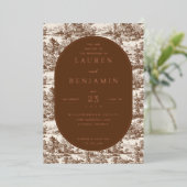 Toile de Romance Wedding Folie Uitnodiging (Staand Voorkant)