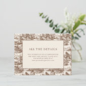 Toile de Romance Wedding Informatiekaartje (Staand voorkant)