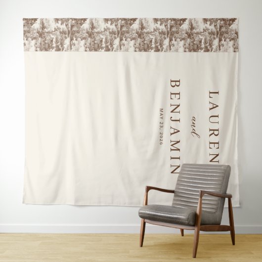 Toile de Romance Wedding Wandkleed (In Situ (horizontaal))