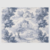 Toile du Jouy Blauwe Nep-Franse Tissuepapier (Voorkant)