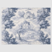 Toile du Jouy Blue Faux French  Tissuepapier (Voorkant)