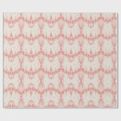 Toile Du Jouy in het Frans Stripe and Pink Coral Cadeaupapier (Vlak)