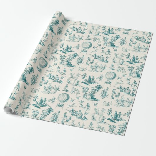 Toile du jouy wrapping paper cadeaupapier (Uitgerold)