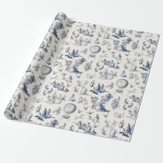 Toile du Jouy wrapping paper Cadeaupapier (Uitgerold)
