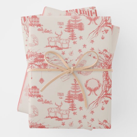 Toile Du Jouy Wrapping Paper Flat Sheet Set 3 (In situ)