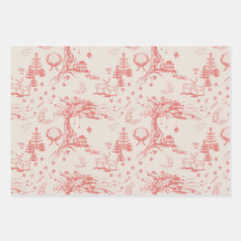 Toile Du Jouy Wrapping Paper Flat Sheet Set 3
