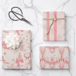 Toile Du Jouy Wrapping Paper Flat Sheet Set 3