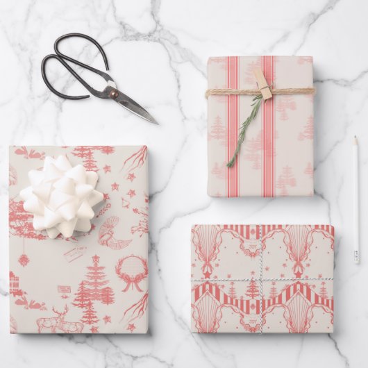 Toile Du Jouy Wrapping Paper Flat Sheet Set 3 (Voorkant)
