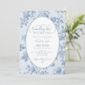Toile Dusty Blue Something Blue Vrijgezellenfeest Kaart (Staand voorkant)