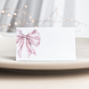 Toile Dusty roze French Bow vrijgezellenfeest Plaatskaartje