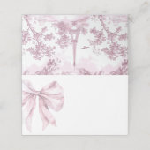 Toile Dusty roze French Bow vrijgezellenfeest Plaatskaartje (Buitenkant ongevouwen)