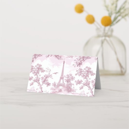 Toile Dusty roze French Bow vrijgezellenfeest Plaatskaartje (Achterkant)