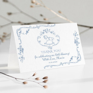 Toile Elegant lijst schommelpaard Bedankt Kaart