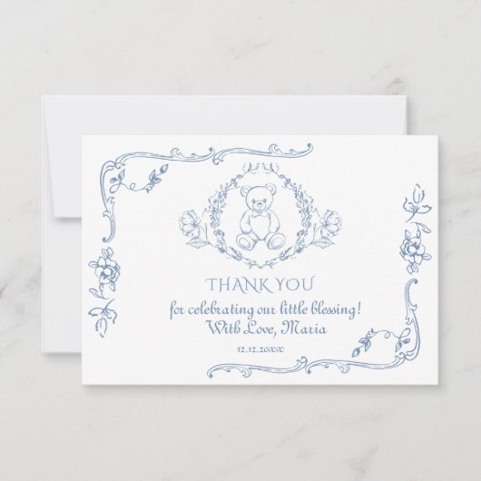 Toile Elegant lijst Teddybeer Bedankt (Voorkant)