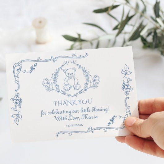 Toile Elegant lijst Teddybeer Bedankt