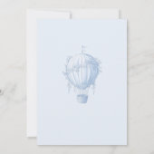 Toile Elegant Safari Hoe luchtballon Baby shower Kaart (Achterkant)