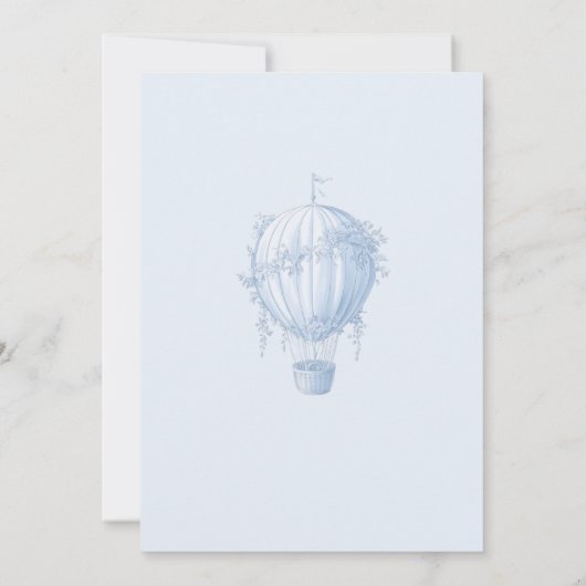 Toile Elegant Safari Hoe luchtballon Baby shower Kaart (Achterkant)