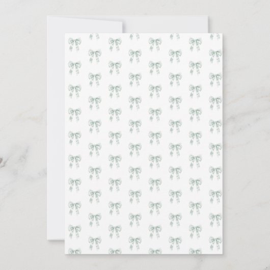 Toile Elegant Sage Green Baby shower Uitnodiging (Achterkant)