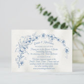 Toile Floral Arch Eenvoudige bruiloft Details Info Kaart (Staand voorkant)