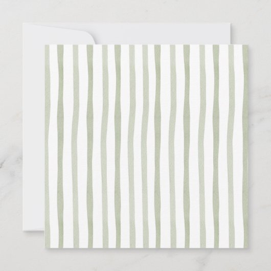 Toile Floral Baby shower Sage Green Baby shower Kaart (Achterkant)