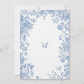 Toile Floral Blue Baby shower Kaart (Achterkant)
