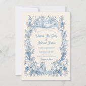 Toile Floral chateau bruiloft Kaart (Voorkant)