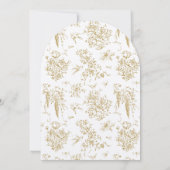 Toile Floral Crest Franse Klassieke Elegante Huwel Kaart (Achterkant)