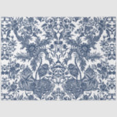  toile-Floral-marineblauw en witte ontkoppeling Tissuepapier (Voorkant)