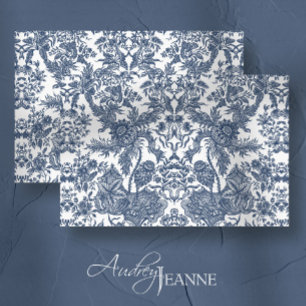 toile-Floral-marineblauw en witte ontkoppeling Tissuepapier