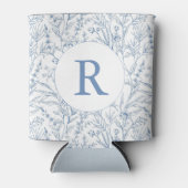 Toile Floral Monogram Dainty Blue Frans thema Blikjeskoeler (Voorkant)