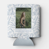 Toile Floral Monogram Dainty Blue Frans thema Blikjeskoeler (Achterkant)