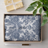  toile Floral Navy Blue White Decoupage Art Tissuepapier (Geschenk)