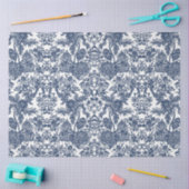  toile Floral Navy Blue White Decoupage Art Tissuepapier (Craft)