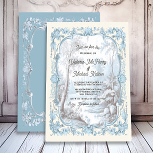 Toile Floral River Park Bruiloft Kaart