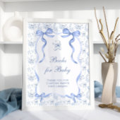 Toile Floral Teddy Bear Boeken voor Baby Poster