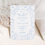 Toile Floral Vrijgezellenfeest Brunch Kaart<br><div class="desc">Toile Floral Vrijgezellenfeest Brunch Invitation,  Something Blue Bridal Invitation Bridal Shower Invitation</div>