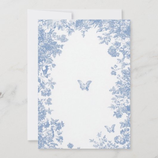 Toile Floral Vrijgezellenfeest Kaart (Achterkant)