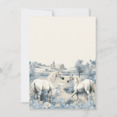 Toile Floral White Horses Baby shower Kaart (Achterkant)