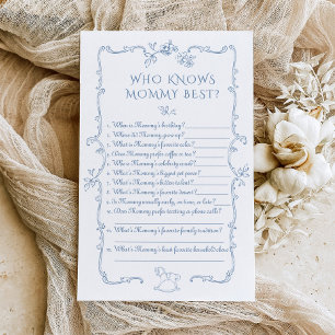 Toile floral Wie kent mama beste baby shower spel