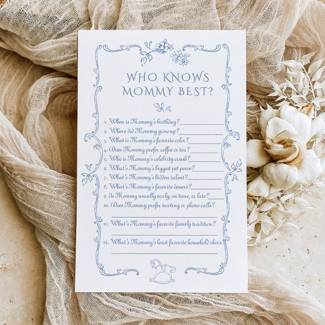 Toile floral Wie kent mama beste baby shower spel (Creator heeft geüpload)