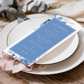 Toile Frans Blauw Bloemen Trouwmenu Menu
